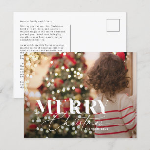 Merry Magic Script Serif Christmas Photo Briefkaar Feestdagenkaart