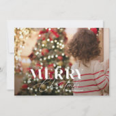 Merry Magic Script & Serif Kerstmis Fotokaart Feestdagenkaart (Voorkant)
