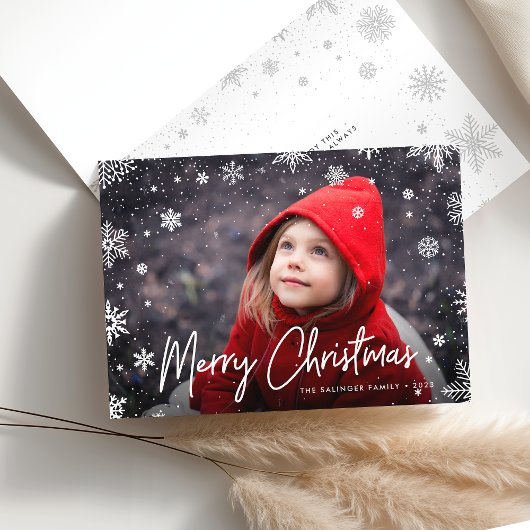 Merry Magic | Snowflake Overlay-out met kerstmis Feestdagen Kaart