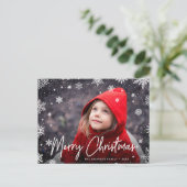 Merry Magic | Snowflake Overlay-out met kerstmis Feestdagenkaart (Staand voorkant)