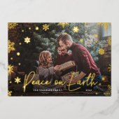 Merry Magic | Snowflake Overlay-out met kerstmis Folie Feestdagenkaart (Voorkant)