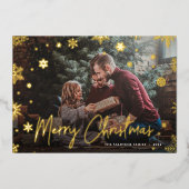 Merry Magic | Snowflake Overlay-out met kerstmis Folie Feestdagenkaart (Voorkant)