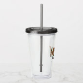 "Merry Mama" Modern kleurenblok Leopard Boho Acryl Drinkbeker (Rechts)