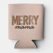 "Merry Mama" Modern kleurenblok Leopard Boho Blikjeskoeler (Voorkant)