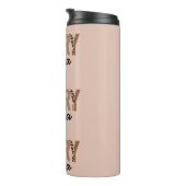 "Merry Mama" Modern kleurenblok Leopard Boho Thermosbeker (Geroteerd rechts)