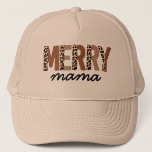 "Merry Mama" Modern kleurenblok Leopard Boho Trucker Pet