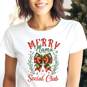 Merry Mama Social Club Coquette Kerstmis Tri-Blend Shirt