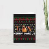 Merry Marcus Ugly Christmas Sweater Funny The Worm Kaart (Voorkant)