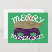 Merry Mardi Gras Briefkaart (Voorkant / Achterkant)