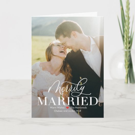 Merry Mariage Nouvelle mariée Première carte de No (Devant)