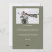 Merry & Married Arch Pas getrouwd Foto Sage Green Feestdagenkaart (Achterkant)