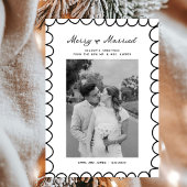 Merry & Married Bow Foto Kerst Passen getrouwd Feestdagenkaart