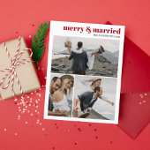 Merry & Married Christmas Passen getrouwd Fotocoll Briefkaart