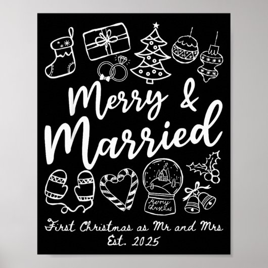 Merry Married First Christmas As Mr And Mrs 2025 N Poster (Voorkant)