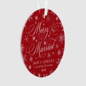 Merry & Married First Christmas Foto Ornament (voorkant)