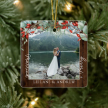 Merry Married Greenery Waterverf Foto Dark Wood