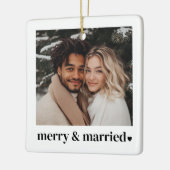 Merry & Married Heart Foto Keramisch Ornament (Links)