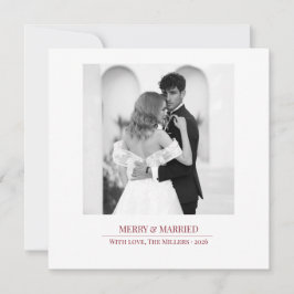 Merry & Married - Personalized Newlywed Christmas Feestdagenkaart