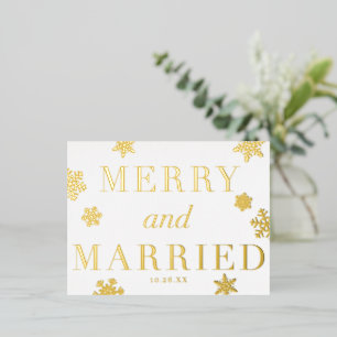 Merry & Married Snowflakes Vakantie FOLIE Briefkaa Folie Feestdagen Briefkaart