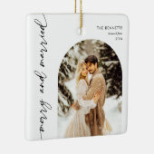Merry & Married Wedding Foto Pas getrouwd Keramisch Ornament (Rechts)