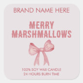 Merry Marshmallows | Étiquettes de bougies moderne (Devant)