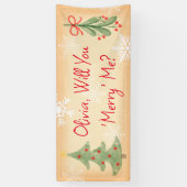 "Merry me" huwelijksvoorstel Pun Banner (Verticaal)