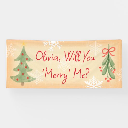 "Merry me" huwelijksvoorstel Pun Banner (Horizontaal)