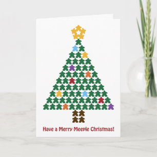 Merry Meeple Kaart met kerstbomen