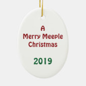 Merry Meeple Kerstmis Oval Ornament (Achterkant)