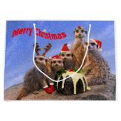 Merry Meerkats Large Gift Bag Groot Cadeauzakje (Voorkant)