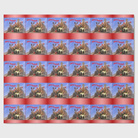 Merry Meerkats Wrapping Paper - Kerstmis Cadeaupapier (Vlak)