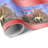Merry Meerkats Wrapping Paper - Kerstmis Cadeaupapier (Rol Hoek)