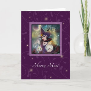 Merry Meet - Paarse magie Feestdagen Kaart