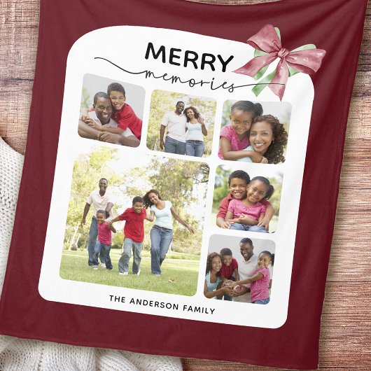 Merry Memories Fotocollage Kerstmis Fleece Deken