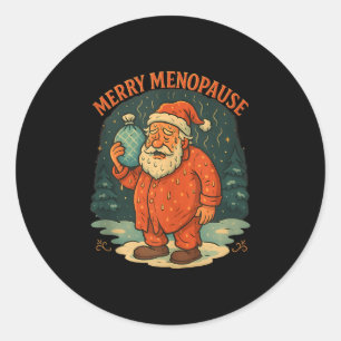 Merry Menopauze Grappig Kerstman Meme Tank Top Ronde Sticker