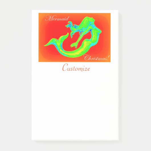 Merry Mermaid Kerstmis Post-it® Notes (Voorkant)