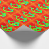 Merry Mermaid-kerstrood/groen Cadeaupapier (Hoek)