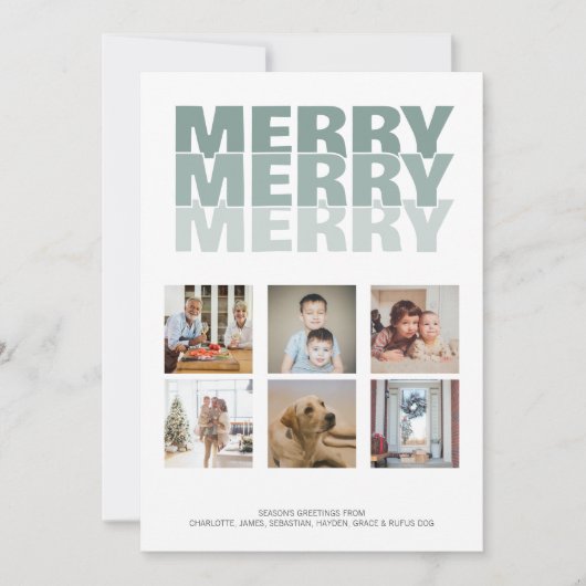 Merry Merry Foto Kerstmis gepersonaliseerd Feestdagenkaart (Voorkant)