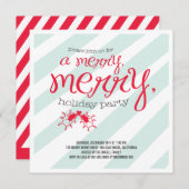Merry Merry Holly Berries Invitation de fête de va (Devant / Derrière)