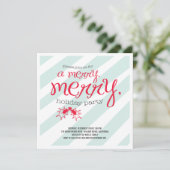 Merry Merry Holly Berries Invitation de fête de va (Debout devant)