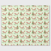 Merry Merry Holly Jolly Illustrated Fox Cadeaupapier (Vlak)