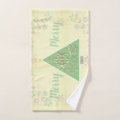 "Merry Merry" kerstboom en sneeuwvlokken Bad Handdoek (Handdoek)