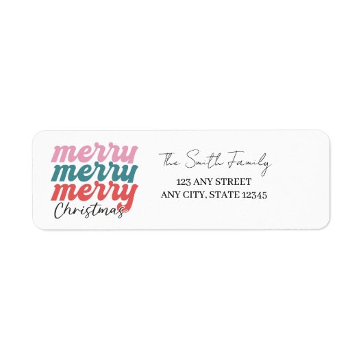 Merry Merry Merry kerst Etiket (Voorkant)