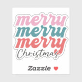 Merry Merry Merry kerst Sticker (Vel)