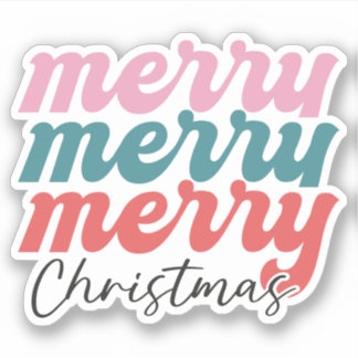 Merry Merry Merry kerst Sticker