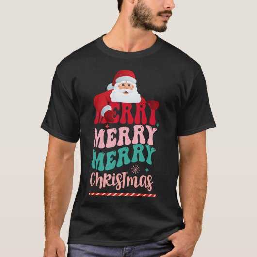 Merry Merry Merry kerst T-shirt (Voorkant)