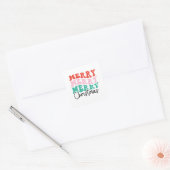 Merry Merry Merry kerst Vierkante Sticker (Envelop)