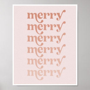 Merry Merry Pink Fade Retro Font Poster
