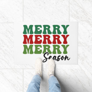 Merry Merry Season - Retro Holiday Art Deurmat