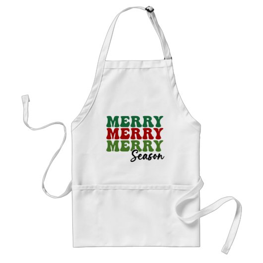 Merry Merry Season - Retro Holiday Art Standaard Schort (Voorkant)